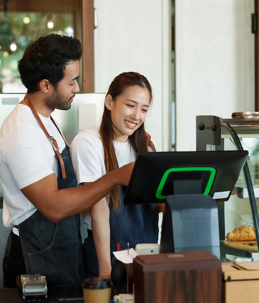 Restaurant staff using CheddrSuite shift management tools at the POS